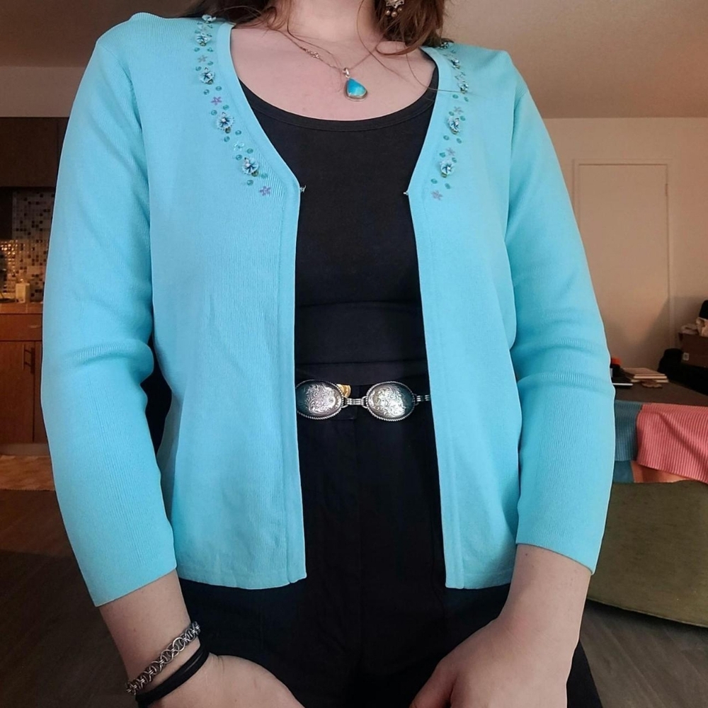 Bright Blue Vintage Cardigan